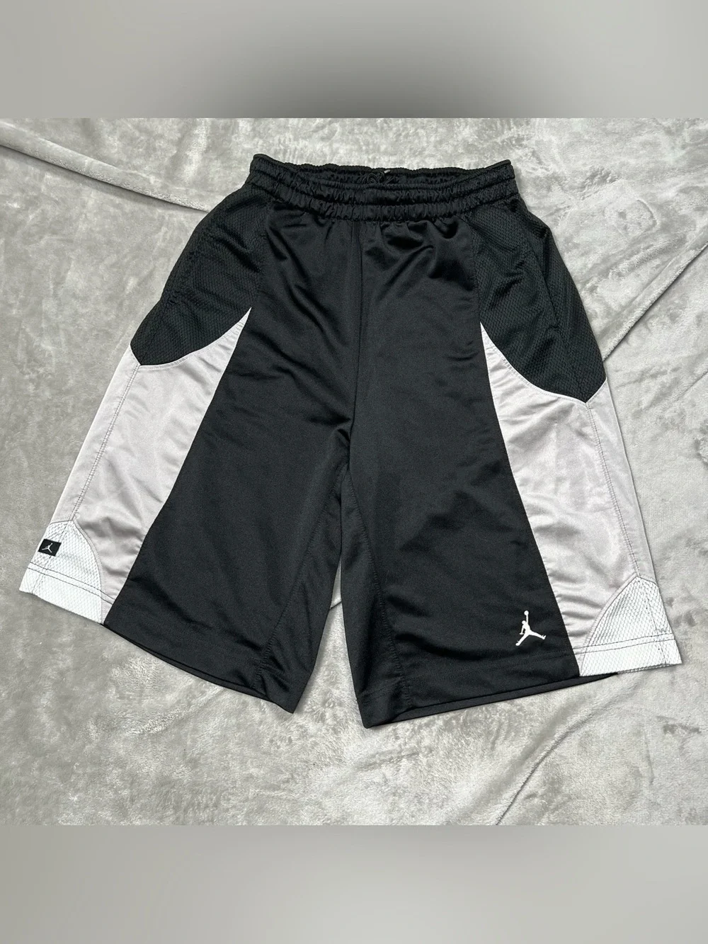 Jordan Durasheen Baggy Shorts Mens M Black Silver Basketball 404309 012